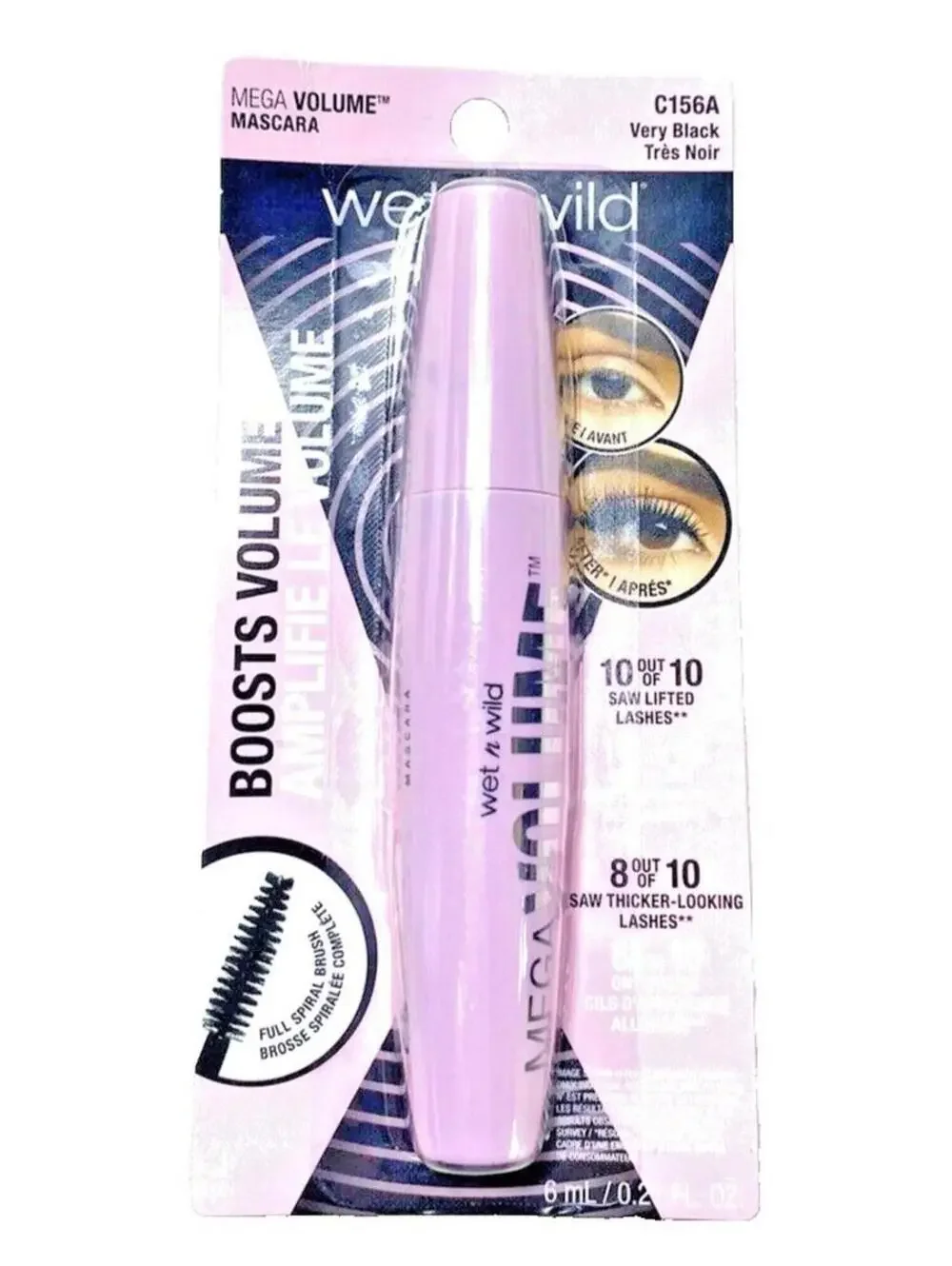 Wet n Wild Mega Volume Mascara Very Black - Boosts Volume & Lifts Lashes!
